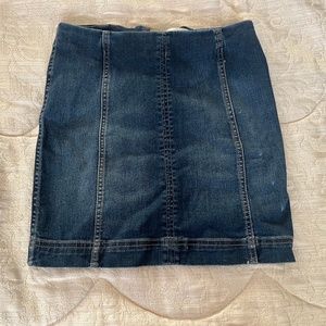 Jean Mini Skirt With Zipper